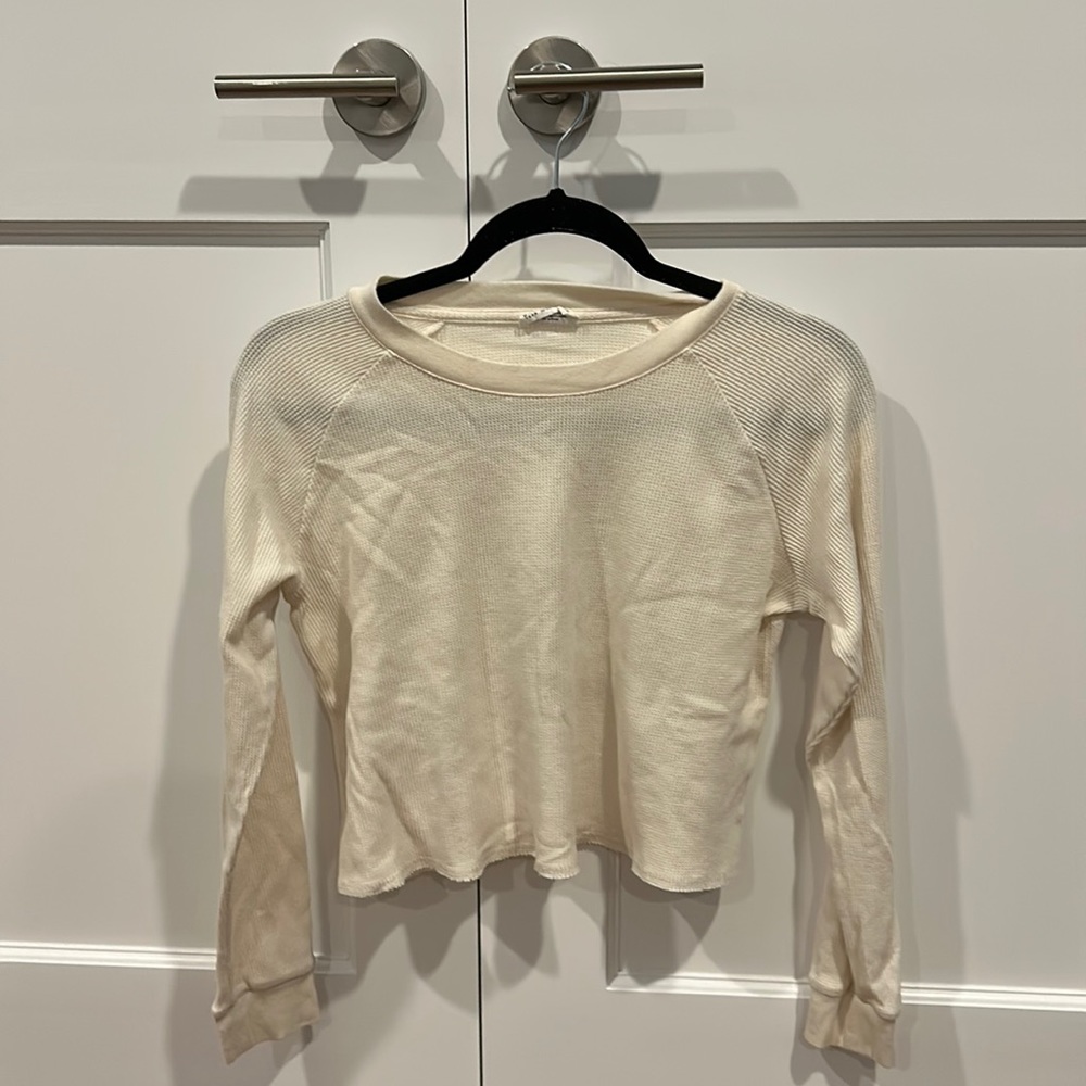 Gap Teen Waffle-Knit T-Shirt, Color: Ivory Frost